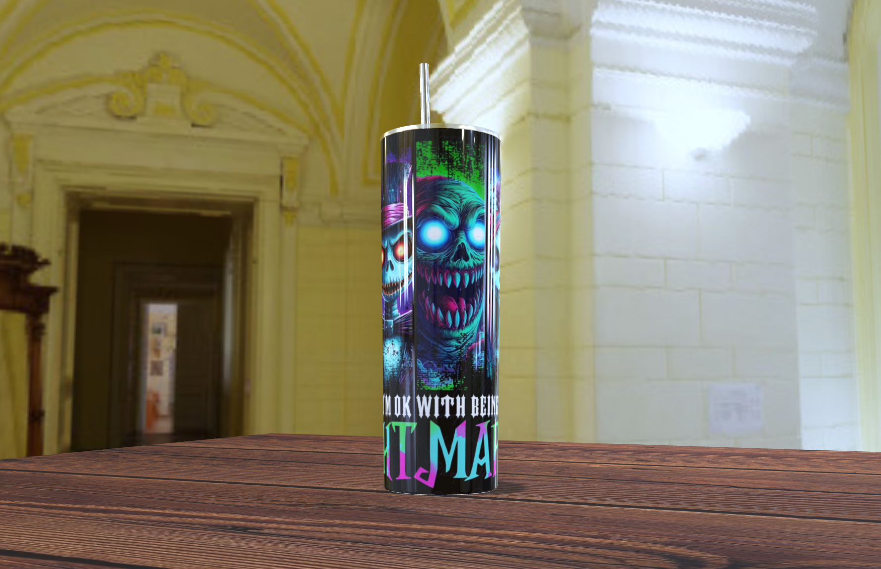 Tumblers personalizado con imagen de personajes de Jack and sally