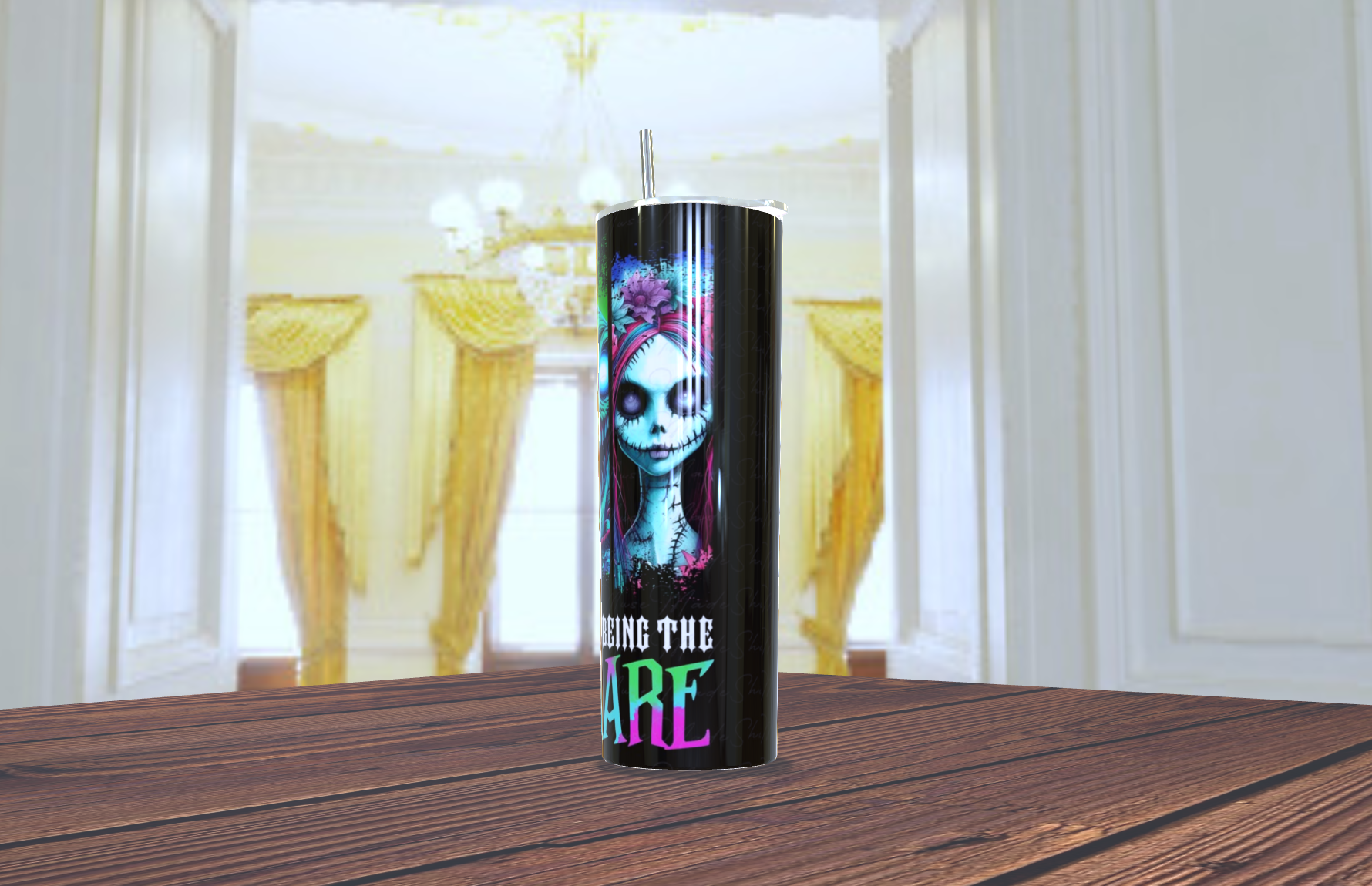 Tumblers personalizado con imagen de personajes de Jack and sally