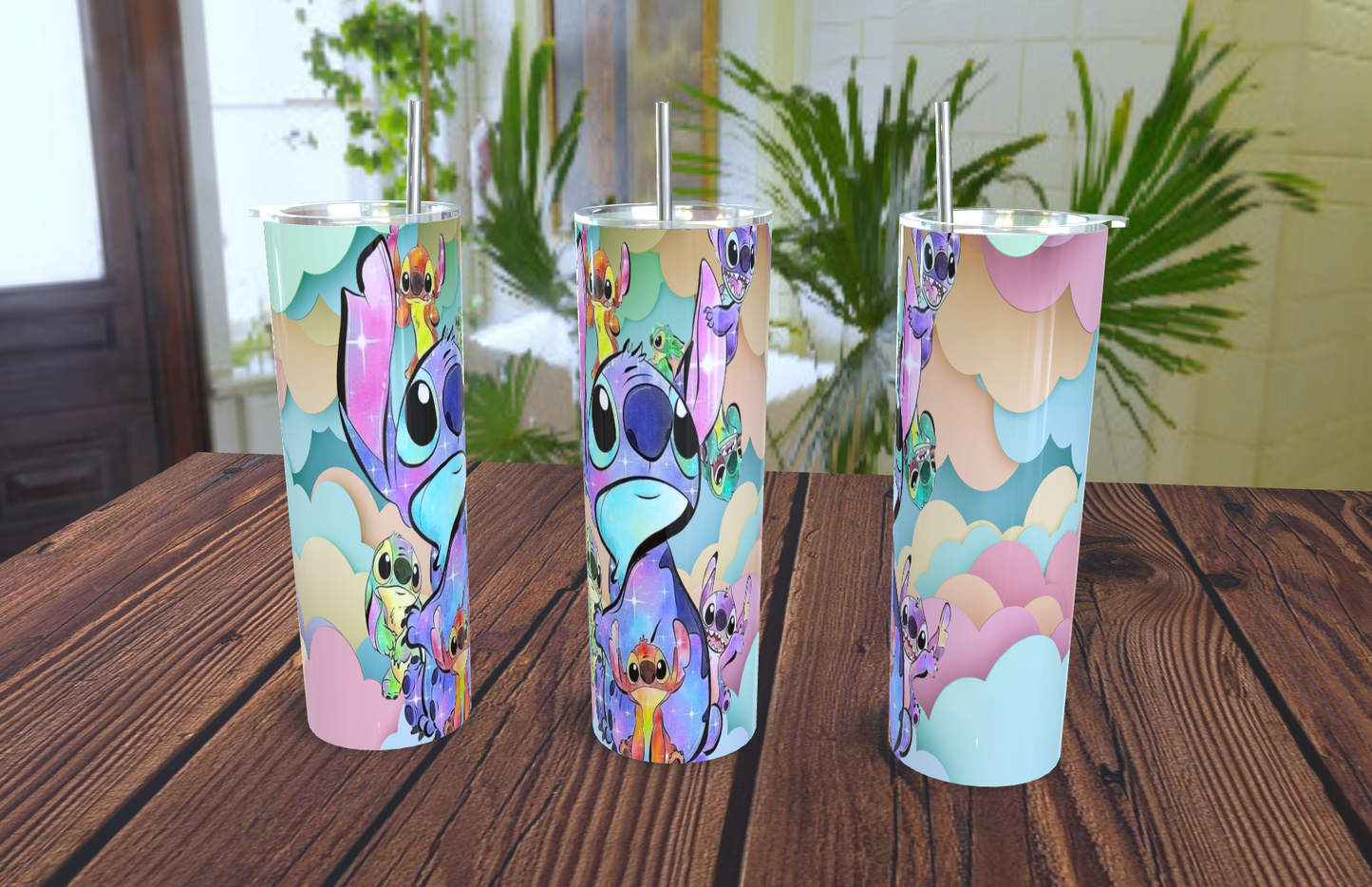 Tumbler de 20 OZ  con imagen  de stitch