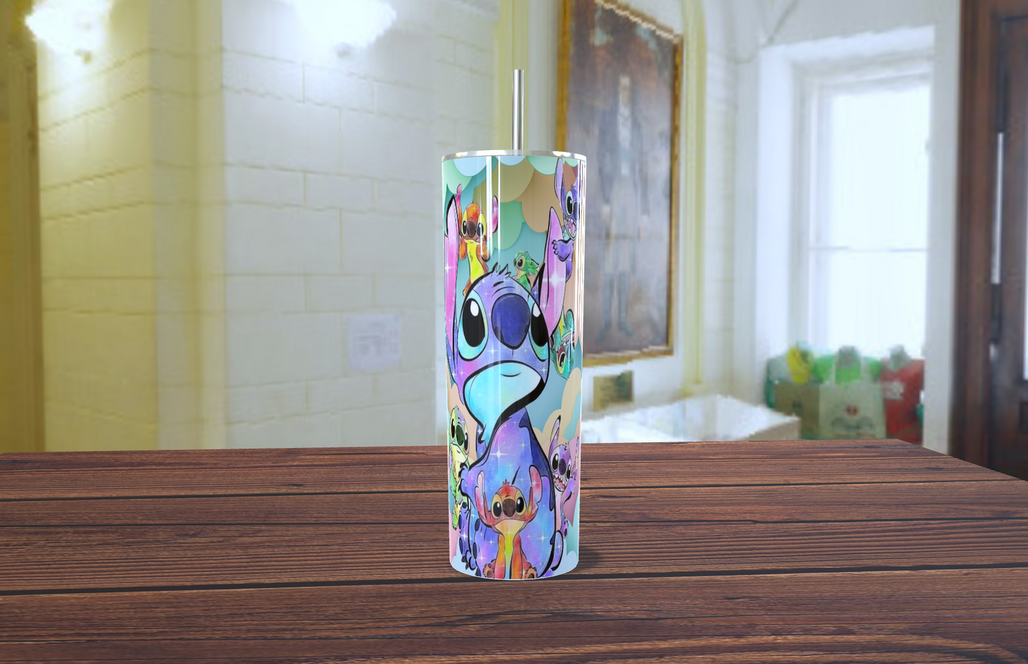 Tumbler de 20 OZ  con imagen  de stitch