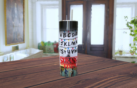 🎄 Tumbler "Comunicación con el Upside Down" - Luces y Alfabeto