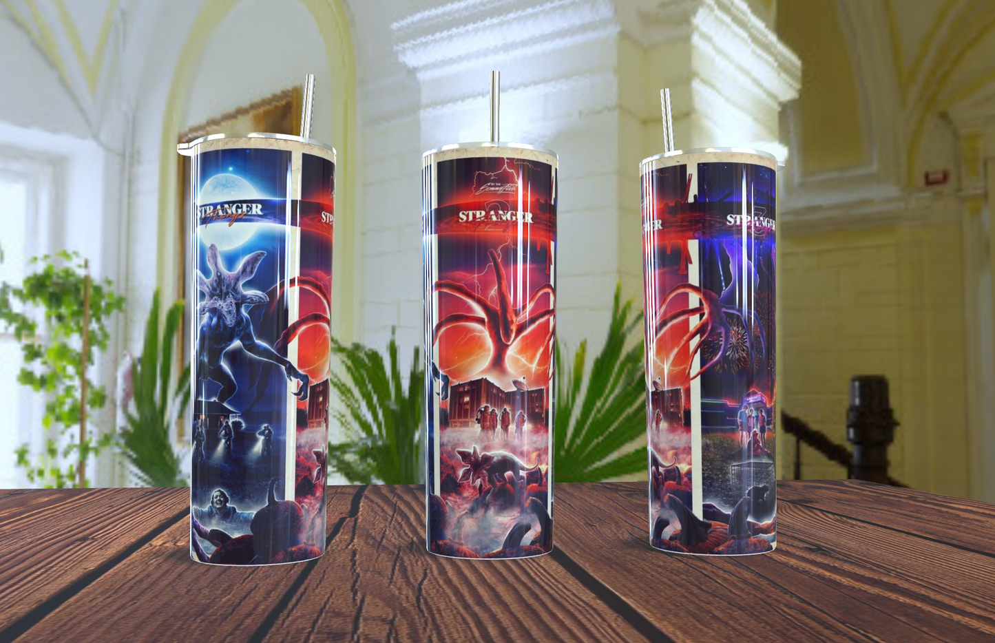 👹 Tumbler "El Azote de Hawkins" - Demogorgon y Mundo del Revés