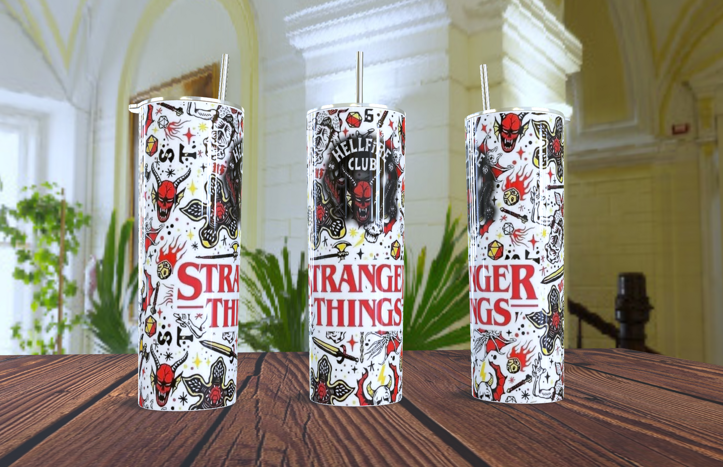 🎲 Tumbler Exclusivo "Hellfire Club" - Diseño Doodle/D&D