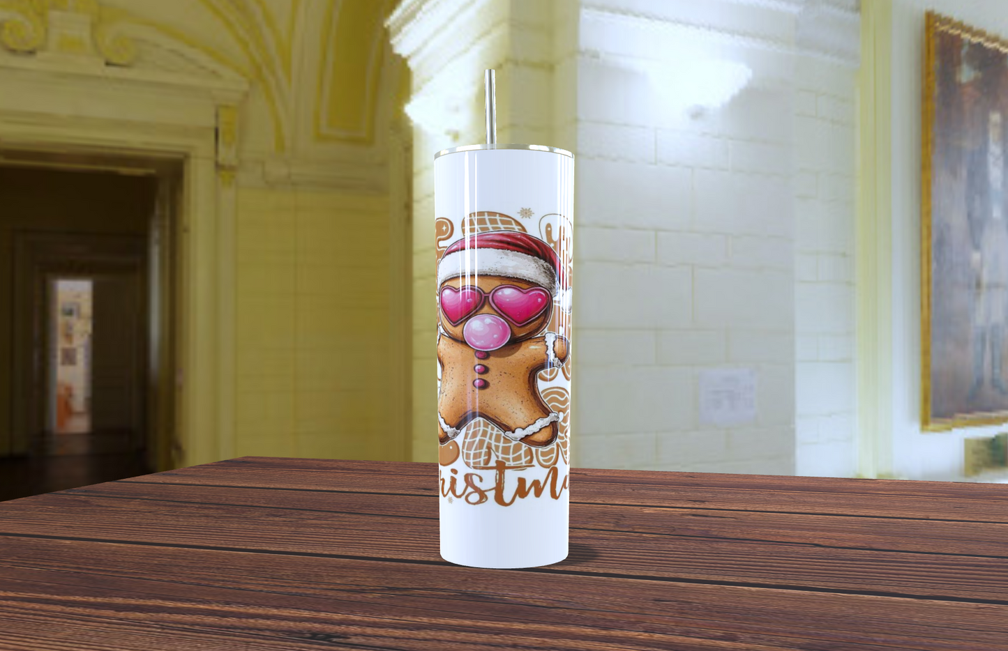 🎄 Vaso Tumbler "Galleta de Jengibre con Estilo" - ¡Navidad con un Toque Cool! 😎💖