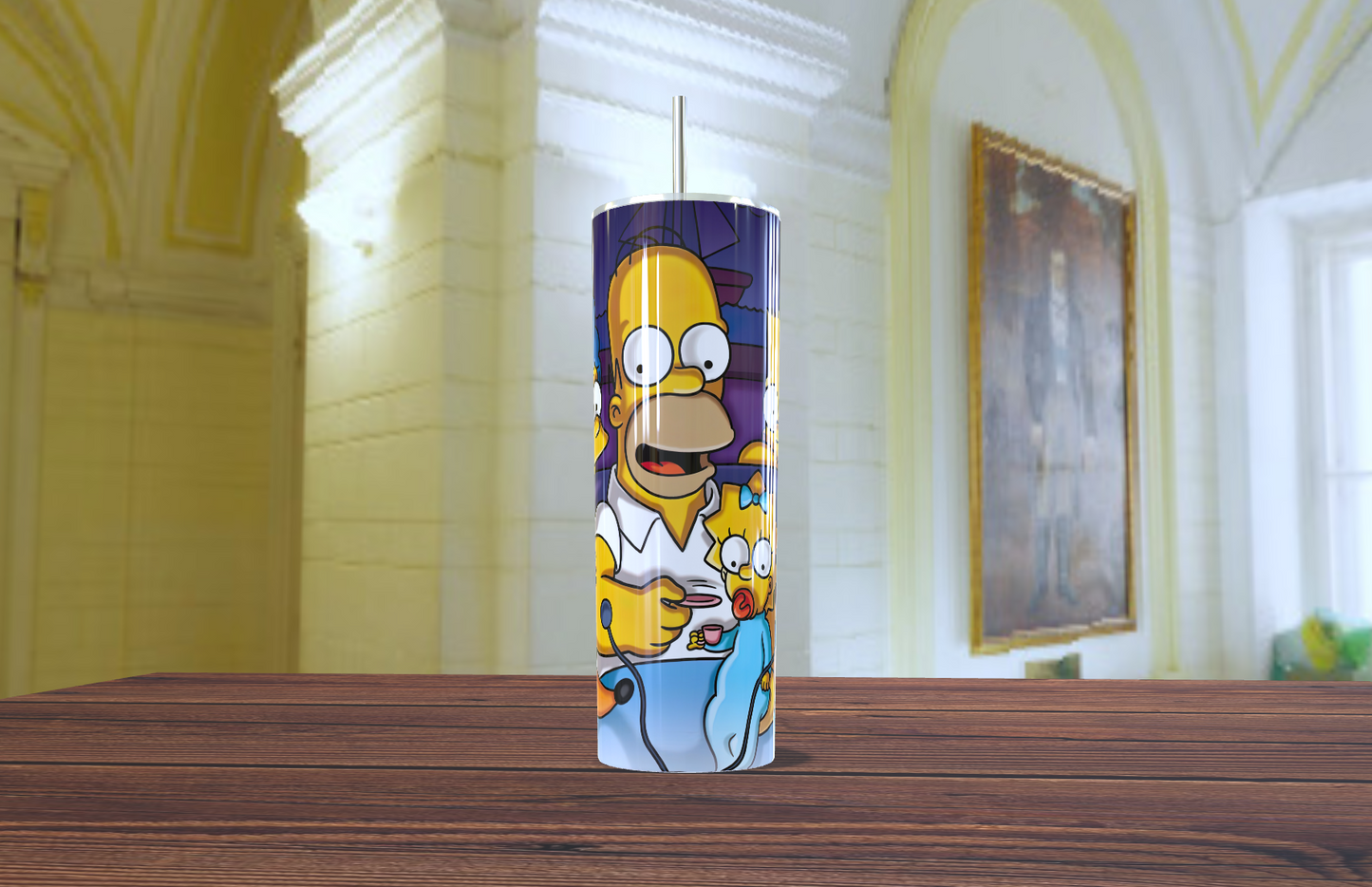 🍩 Vaso Tumbler "Homer y Maggie: Vida en Springfield" - ¡D'oh! La Bebida Perfecta para el Fanático 🍺✨