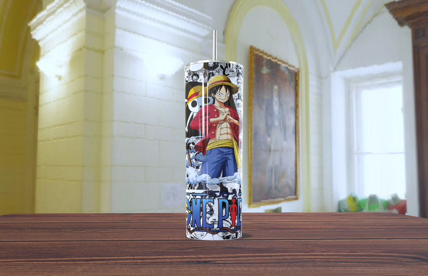 🏴‍☠️ Vaso Tumbler "Monkey D. Luffy: Rey de los Piratas" - ¡Embárcate Hacia el Gran Line! 🌊👒