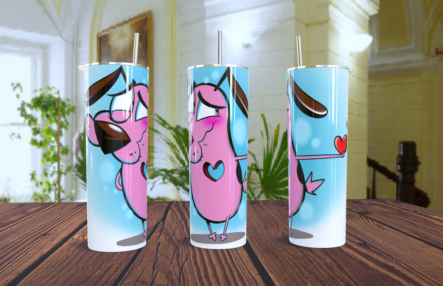 😱 Vaso Tumbler "Coraje, el Perro Cobarde: ¡Qué Miedo!" - Nostalgia y Humor Negro 💖✨