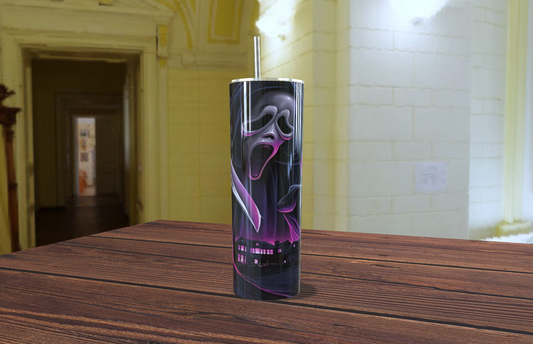 Tumbler "Woodsboro Nights" – Edición Ghostface Neon 🌌
