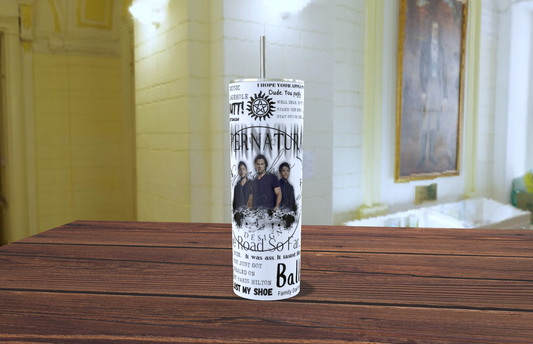 Termo Skinny "Supernatural: The Road So Far" – Edición Coleccionista 20oz