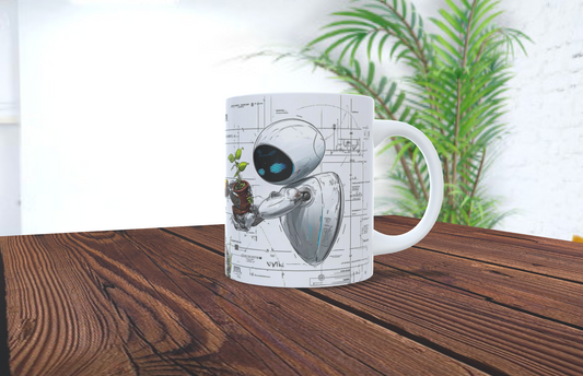 Taza de Cerámica Art Series: Edición Limitada WALL-E & EVA Blueprint