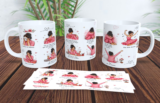 Taza Personalizada "Fuerte y Única" – Ilustración Historia Diaria