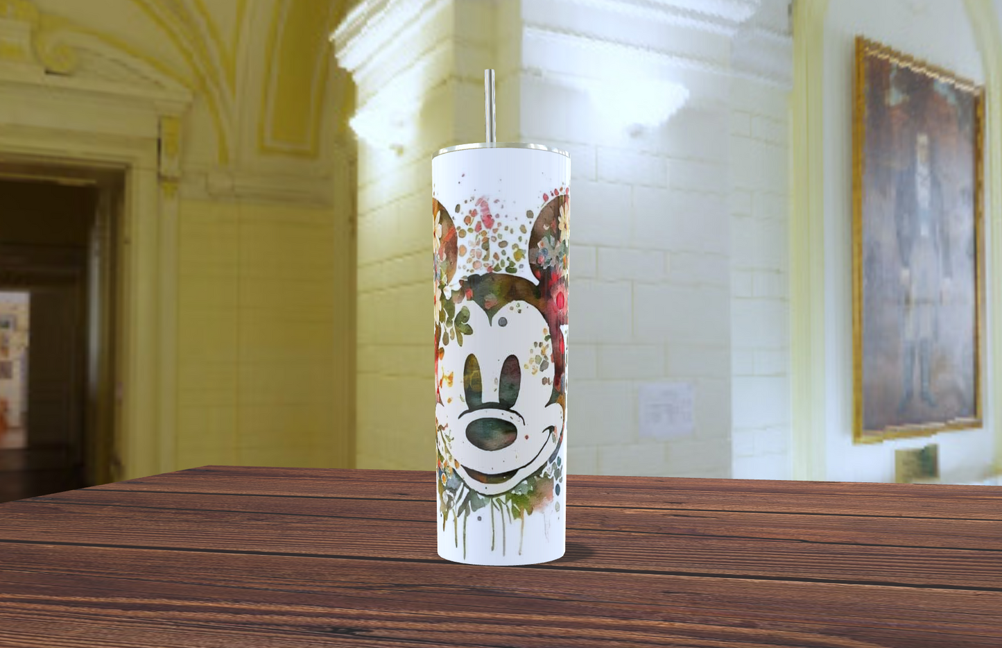 Mickey Mouse Watercolor Tumbler – Disney Fan Gift | 20oz Skinny Tumbler