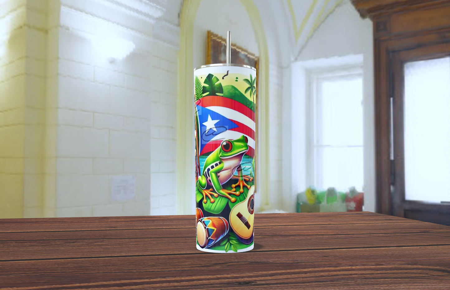 Puerto Rico Coqui Tumbler – Boricua Pride Gift | 20oz Skinny Tumbler