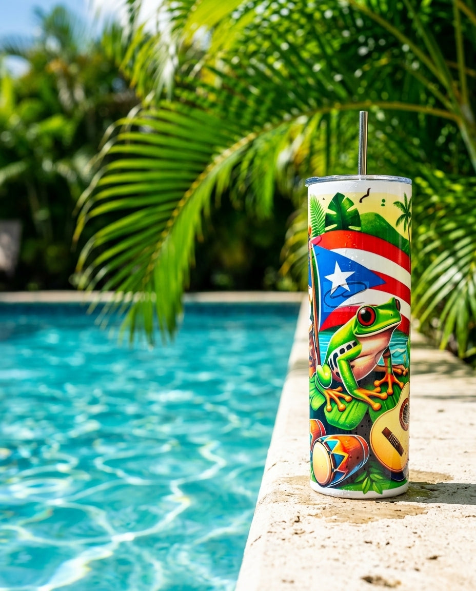 20oz Skinny Tumbler — Tropical Summer Lifestyle | Generated by Modelize