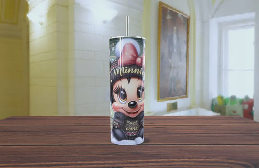 🎀 Vaso Tumbler "Minnie Mouse Navideña y Acogedora" - ¡Dulces Sueños Invernales! ❄️💖