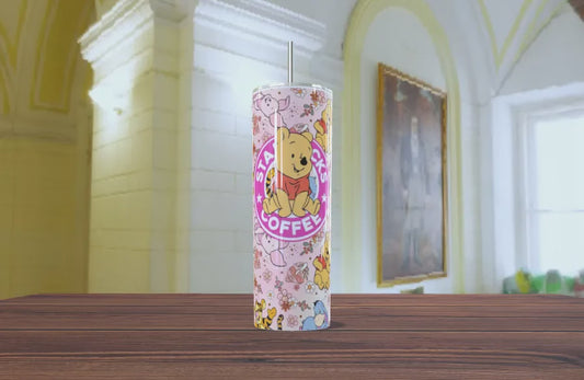 Tumbler Winnie the Pooh Starbucks Coffee Rosa 20oz