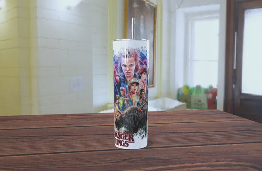 Stranger Things Characters Skinny Tumbler 20oz