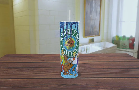 Tumbler Scooby-Doo Coffee Glitter Azul 20oz