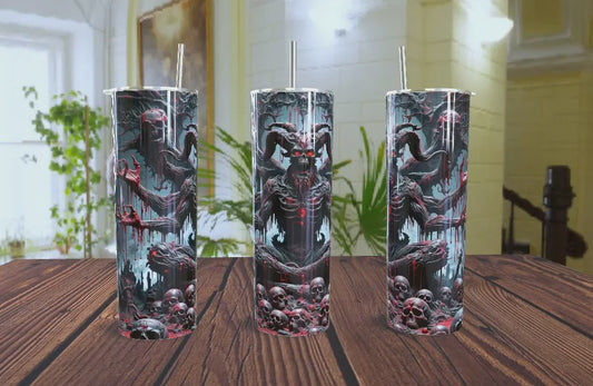 Tumbler personalizado con imagen del Hombre cabra para Halloween