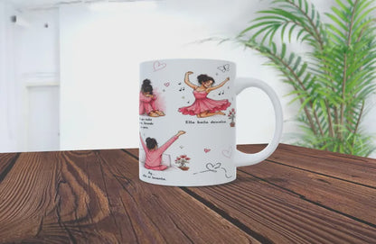 Taza Personalizada "Fuerte y Única" – Ilustración Historia Diaria