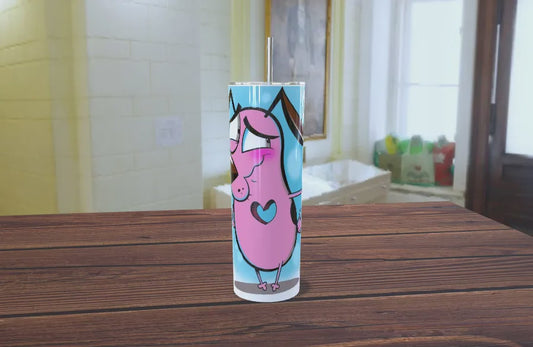 Courage the Cowardly Dog Skinny Tumbler 20oz