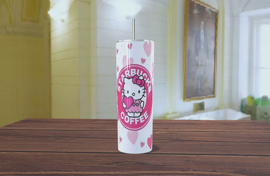 Tumbler Hello Kitty x Starbucks Coffee - Corazones Rosa 20oz