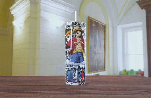 One Piece Luffy Manga Art Skinny Tumbler 20oz