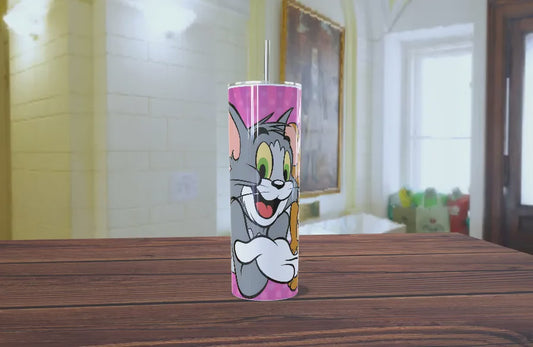 Tumbler Tom y Jerry Rosa 20oz