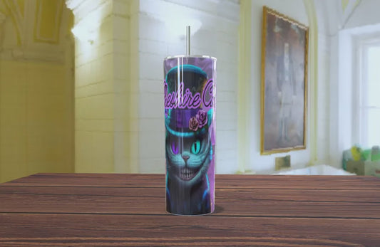 Cheshire Cat Dark Gothic Skinny Tumbler 20oz
