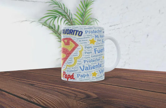Taza Personalizada – Mi Héroe Favorito se Llama Papá (Diseño Estilo Superman)