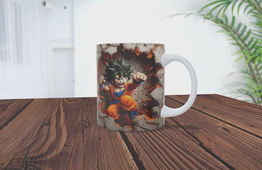 🔥 Taza Anime Guerrero Energético ☕⚡