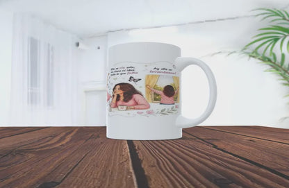 Taza de Cerámica "Fuerza y Alma" – Colección Ilustrada Mujer Real
